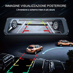 WiMiUS Dash Cam Doppia Telecamera per Auto Screen 10 Pollici Full HD 1080P...