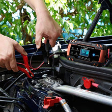 Carica l&#39;immagine nel visualizzatore di Gallery, URAQT Caricabatteria Auto, 12V/24V 8A Multi Protezioni Caricatore Rosso - Ilgrandebazar