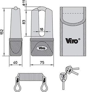 Viro 152.47 Bloccadisco BLINDATO EXTREME, Finitura Cromata, Arco da 11 mm