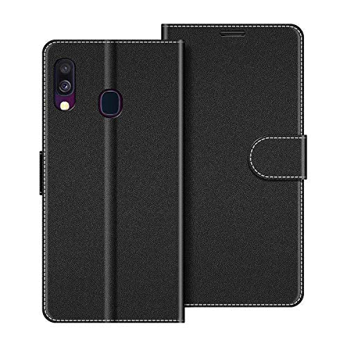 COODIO Custodia per Samsung Galaxy A40, in Pelle Nero - Ilgrandebazar