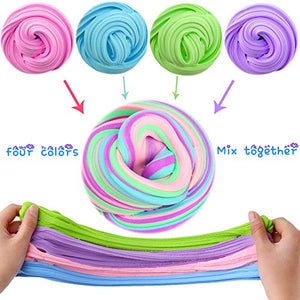 SWZY Fluffy Slime Kit, 4 in 1 Misto Soffice Floam Limo Giocattolo di Argilla... - Ilgrandebazar