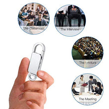 Carica l&#39;immagine nel visualizzatore di Gallery, Registratore vocale, con involucro in metallo e portachiavi, 192 argento-16G