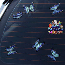 Carica l&#39;immagine nel visualizzatore di Gallery, Adesivi per auto in vinile confezione piccola farfalla Monach blu -... - Ilgrandebazar