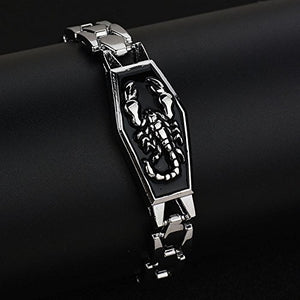 ODETOJOY segno zodiacale Scorpione bracciale da uomo in acciaio INOX catena... - Ilgrandebazar