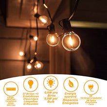 Carica l'immagine nel visualizzatore di Gallery, DSLebeen Catena Luminosa Esterno 15M/50FT Luci da Esterno Giardino 27+3 G40 LED Lampadine di Ricambio Catena Luminosa Decorazione per Casa Caffè Giardino Festa Matrimonio Terrazzo Partito