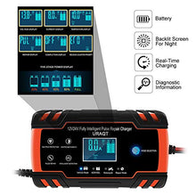 Carica l&#39;immagine nel visualizzatore di Gallery, URAQT Caricabatteria Auto, 12V/24V 8A Multi Protezioni Caricatore Rosso - Ilgrandebazar