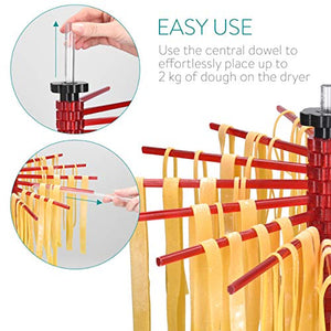 Navaris Stendi-Pasta Pieghevole per Pasta Fresca - Stendino 2 kg Rosso