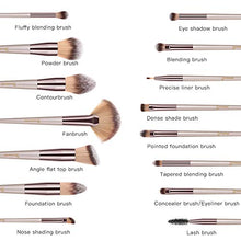 Carica l&#39;immagine nel visualizzatore di Gallery, Pennelli Make Up, Dameso Set di 15 per il Trucco, Oro champagne