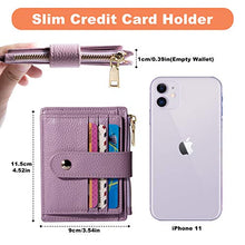 Carica l'immagine nel visualizzatore di Gallery, BTNEEU Porta Carte di Credito in Pelle RFID Blocco Portafoglio Sottile Viola