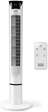 Carica l'immagine nel visualizzatore di Gallery, BLACK+DECKER BXEFT49E Ventilatore a Torre Digitale Oscillante, con Telecomando, Altezza 109 cm, Silenzioso 3 Velocità 3 Modi Timer 12h Temperatura Ambiente Potente, Bianco