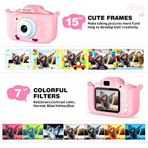 ASTGMI Macchina Fotografica Bambini Istantanea, 2,4 Pollici 1080P Rosa ASTGMI Macchina Fotografica Bambini Istantanea, 2,4 Pollici 1080P Rosa