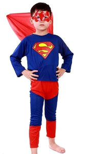 Costume Super eroe - Travestimento - Carnevale - Taglia S - 3-4 anni, Blu - Ilgrandebazar