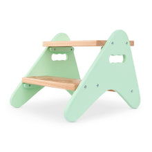 Carica l'immagine nel visualizzatore di Gallery, B. spaces - Peek-A-Boost - Robusto sgabello in legno per bambini - poggiapiedi con 2 gradini - sgabello per bambini color menta, per bagno, cucina, asilo nido - 2 anni+