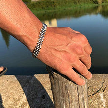 Carica l&#39;immagine nel visualizzatore di Gallery, SAGA GIOIELLI BRACCIALE UOMO ACCIAIO TONALITA&#39; ARGENTO - RAMATO