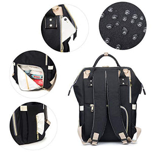 Zaino Mamma neonato Fasciatoio, Multifunzione Bambino Borsa Nappy Nero2 - Ilgrandebazar