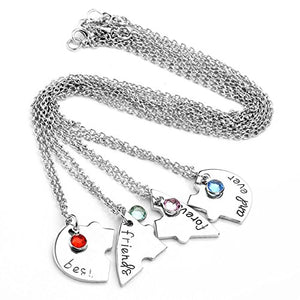 Jovivi Set di 4 collane dell'amicizia, con scritta "Best friends forever and... - Ilgrandebazar