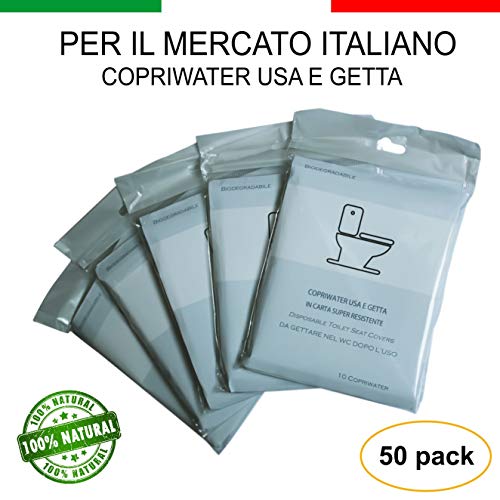Copriwater Usa e Getta Bio in Carta Super Resistente Coprisedili WC Monouso...