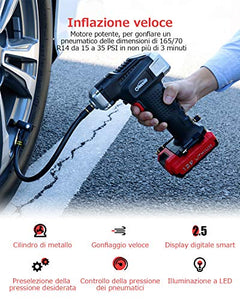 oasser Compressore Portatile per Auto Mini Pompa Aria Gonfiatore Cordless... - Ilgrandebazar