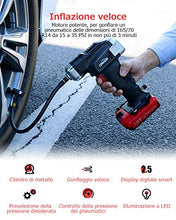 Carica l'immagine nel visualizzatore di Gallery, oasser Compressore Portatile per Auto Mini Pompa Aria Gonfiatore Cordless...