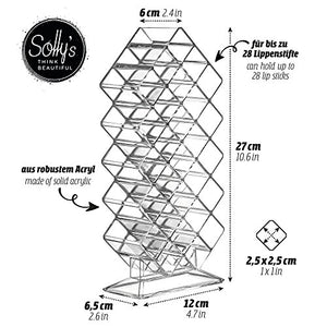 Solly´s Sarah - Organizer per Rossetti e Cosmetici in Acrilico Trasparente - Ilgrandebazar