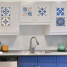 Carica l&#39;immagine nel visualizzatore di Gallery, Irich 20 Pezzi 20x20 Adesivi per Piastrelle, Impermeabile 20*20CM, Fiore Blu