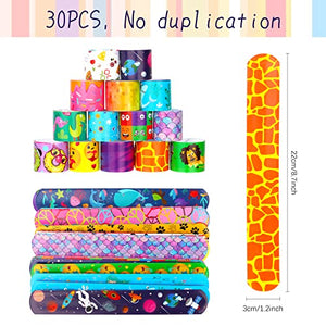 UKOFEW Bracciali Bambini, 30 Pezzi Braccialetti Slap Gadget Compleanno, a Scatto Regalini Fine Festa