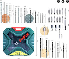 Carica l'immagine nel visualizzatore di Gallery, Set Bosch da 34 pz. Set di punte e bit avvitamento X-Line (per legno, muratura e metallo, accessori trapano e cacciavite)