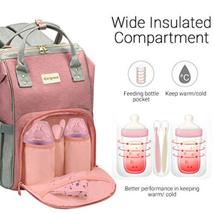 COSYLAND Zaino Mamma Neonato Multifunzione Borsa Fasciatoio Grigio+Rosa - Ilgrandebazar