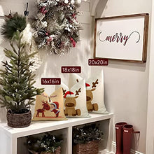 Carica l&#39;immagine nel visualizzatore di Gallery, ZWJD Cuscini Natalizi per Divano 4 Pack Federe Cuscini Divano 40x40 Federe Cuscini Natalizi Cotone e Lino Biancheria Cuscini per Divano per Natale Decorazioni Casa