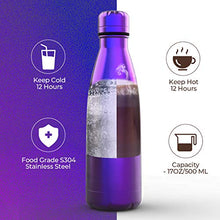 Carica l&#39;immagine nel visualizzatore di Gallery, Festnight Borraccia Portatile in Acciaio Inox Termica Bottiglia Purple