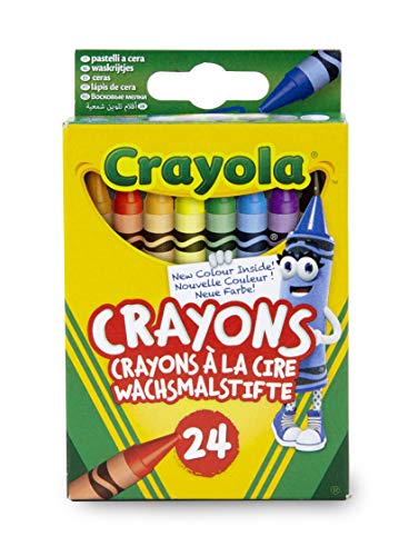 Crayola-24 Pastelli a Cera, Assortiti, per Scuola e Tempo 1 - confezione - Ilgrandebazar