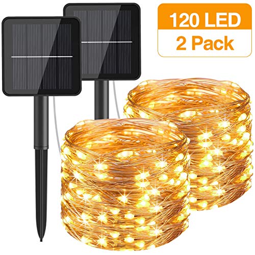 [2 Pacchi] Catena Luminosa Esterno Solare, Hepside 12m 120 LED Luci Solari...