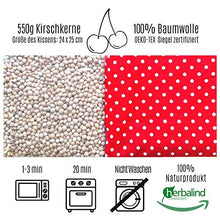 Carica l&#39;immagine nel visualizzatore di Gallery, Cuscino termico con noccioli di ciliegia, 24 x 25 cm, certificato per uso... - Ilgrandebazar