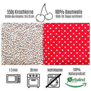 Cuscino termico con noccioli di ciliegia, 24 x 25 cm, certificato per uso... - Ilgrandebazar