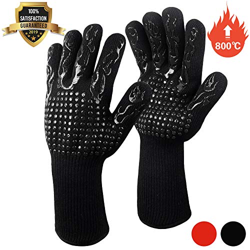 Guanti da Barbecue,Guanti Forno,Guanti Cucina con Resistenza al Nero