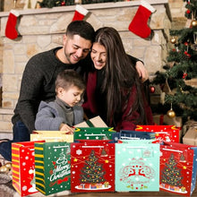 Carica l&#39;immagine nel visualizzatore di Gallery, ZLPBAO 12 pz Sacchetti Regalo di Natale, Grandi Bustine Regalo con Manico per Dolcetti Caramelle Confetti Doni e Regali di Natale, Sacchetti Natalizi Sacchetti Regalo Carta Natale per Regali