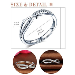 Infinite U - Anello aperto a due fasce con simbolo dell’infinito, in argento... - Ilgrandebazar