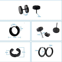 Carica l&#39;immagine nel visualizzatore di Gallery, Orecchini da uomo in acciaio (5 paia) unisex, set ipoallergenico donna in...