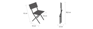 Vanage VG-8717 Set Sedie, Plastica HDPE, Nero, 55 x 46 55 x 46 x 81 cm, Nero - Ilgrandebazar