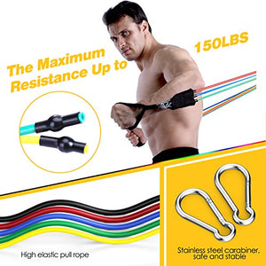EgoIggo Set di Fasce Resistenza, 5 Bande Resistenza Fino a 150 lbs,...