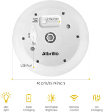 Carica l&#39;immagine nel visualizzatore di Gallery, Albrillo RGB Luci Solari Esterno - LED Lampada Solare Esterno Diametro 40 cm con Telecomando, 8 Colori Regolabili, USB Ricaricabile, IP68 Impermeabile, Lampada Sfera Giardino per Piscina, Spiaggia 40CM