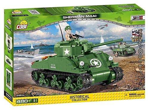 Cobi-2464 Small Army Carro Armato M4A1 Sherman 420 Pezzi, Colore Verde, 2464