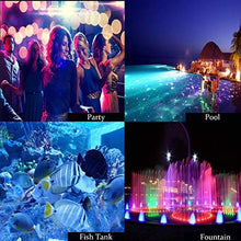Carica l&#39;immagine nel visualizzatore di Gallery, Set di 4 Pezzi Luce a LED RGB Sommergibile Luci Multicolori impermeabili 4 X...