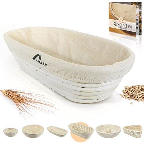 Amazy Cestino da lievitazione, incluso libretto con ricette e Ovale | 35cm - Ilgrandebazar