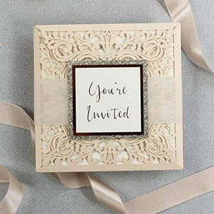 50 CARTE CONFEZIONE Carta con busta partecipazioni matrimonio taglio laser... - Ilgrandebazar