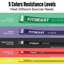 Carica l&#39;immagine nel visualizzatore di Gallery, FitBeast Bande Elastici Fitness [5 elastici trazioni] con Ancoraggio per Porta, pad di Protezione per le Mani, per Stretching, Allenamenti di Resistenza, Potenziamento Muscolare, per Uomini e Donne