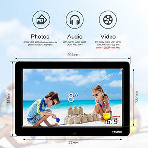 YENOCK - Cornice digitale per foto da 20,3 cm 1280 x 800 ad alta 8.2" IPS