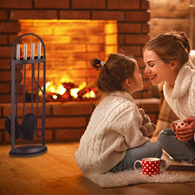 Carica l&#39;immagine nel visualizzatore di Gallery, Relaxdays 10022291 Accessori Camino, 5 Pezzi, Porta-Attrezzi, Paletta,...