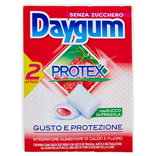 Daygum Protex Fragola Gomme da Masticare Senza Zucchero, Chewing Gum Gusto...