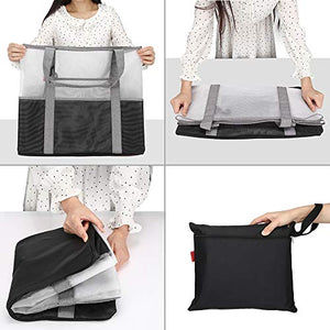 YOOFAN Borsa da Spiaggia-Borsa Grande a Rete Spiaggia - M, Grigio